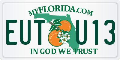 FL license plate EUTU13