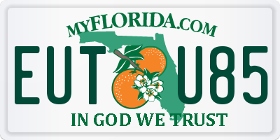 FL license plate EUTU85