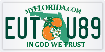 FL license plate EUTU89