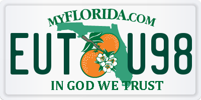 FL license plate EUTU98