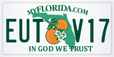 FL license plate EUTV17