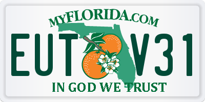 FL license plate EUTV31