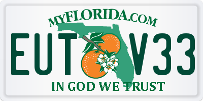 FL license plate EUTV33