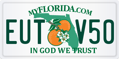 FL license plate EUTV50