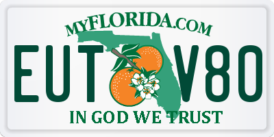 FL license plate EUTV80