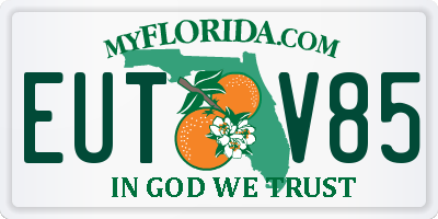 FL license plate EUTV85
