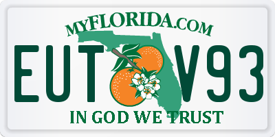 FL license plate EUTV93