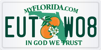 FL license plate EUTW08