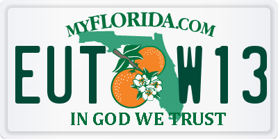 FL license plate EUTW13