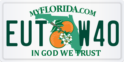 FL license plate EUTW40