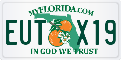 FL license plate EUTX19