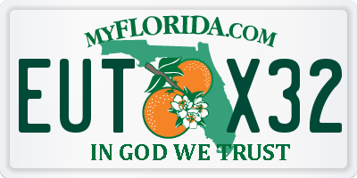 FL license plate EUTX32