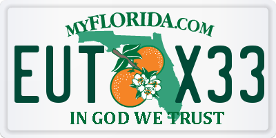 FL license plate EUTX33
