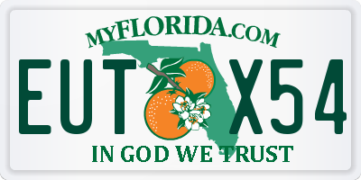 FL license plate EUTX54