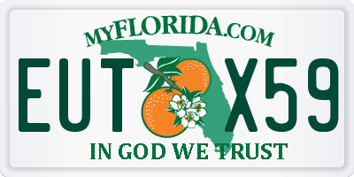FL license plate EUTX59
