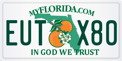 FL license plate EUTX80
