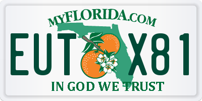 FL license plate EUTX81