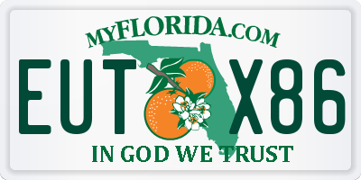 FL license plate EUTX86
