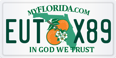 FL license plate EUTX89