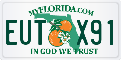 FL license plate EUTX91