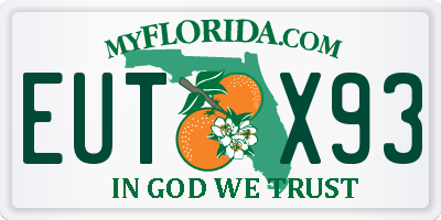 FL license plate EUTX93