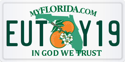FL license plate EUTY19