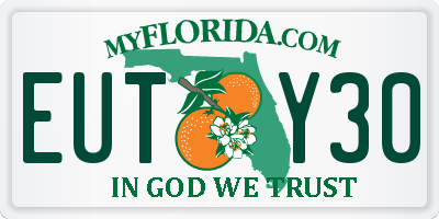 FL license plate EUTY30