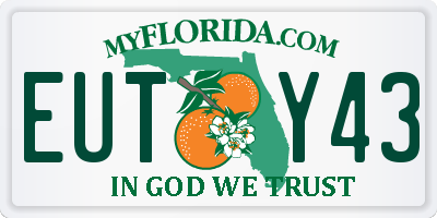 FL license plate EUTY43