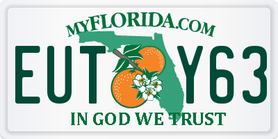 FL license plate EUTY63