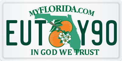 FL license plate EUTY90