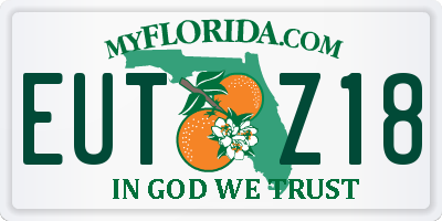 FL license plate EUTZ18