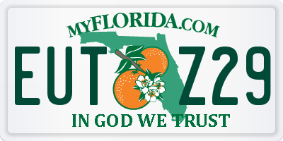 FL license plate EUTZ29