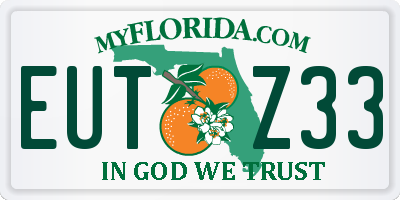 FL license plate EUTZ33