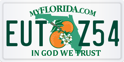 FL license plate EUTZ54