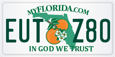 FL license plate EUTZ80