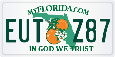 FL license plate EUTZ87