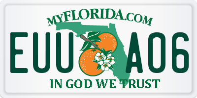 FL license plate EUUA06