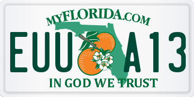 FL license plate EUUA13