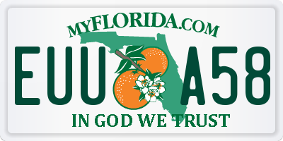 FL license plate EUUA58