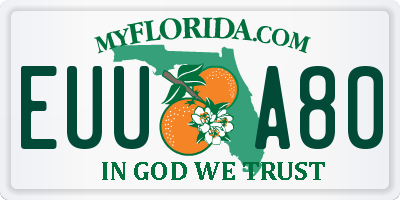 FL license plate EUUA80