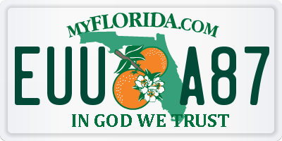 FL license plate EUUA87