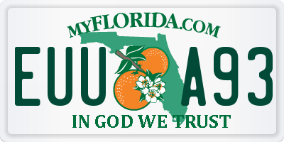 FL license plate EUUA93
