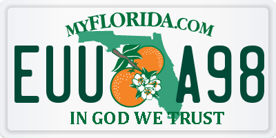 FL license plate EUUA98