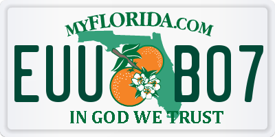 FL license plate EUUB07