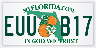 FL license plate EUUB17