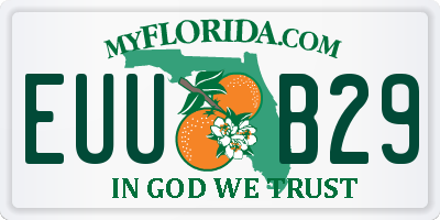 FL license plate EUUB29