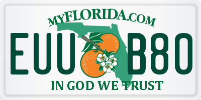 FL license plate EUUB80