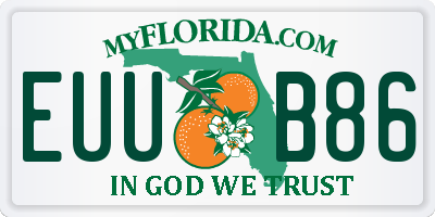 FL license plate EUUB86