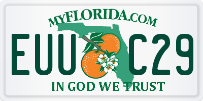 FL license plate EUUC29