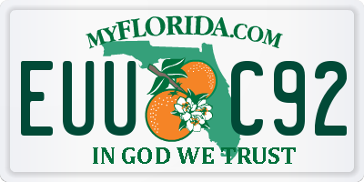 FL license plate EUUC92